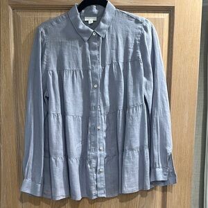 J. Jill Gray Blouse with Pleated Detail